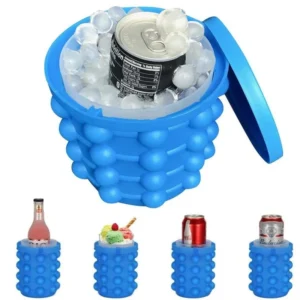 Silicone Ice Genie Cube Maker | 2-in-1 Ice Bucket Mold | Portable Soft Silicone Ice Cube Maker for Travel & Outdoor