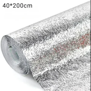 Silver Foil | Marble Sheet Sticker 40x200cm | Waterproof Self-Adhesive PVC Wallpaper for Furniture Walls