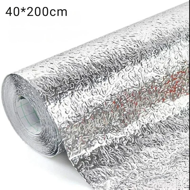 Silver Foil | Marble Sheet Sticker 40x200cm | Waterproof Self-Adhesive PVC Wallpaper for Furniture Walls