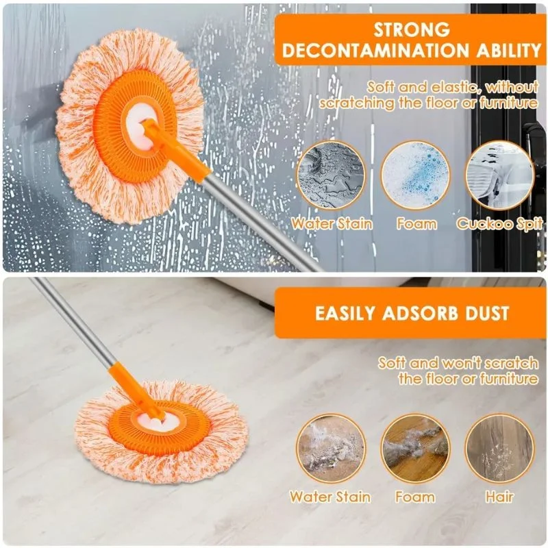 Sunflower Shape Cleaning Mop | 360° Rotating Extendable Microfiber | For Walls, Floors, Bathroom, Windows & Car Cleaning - Image 5