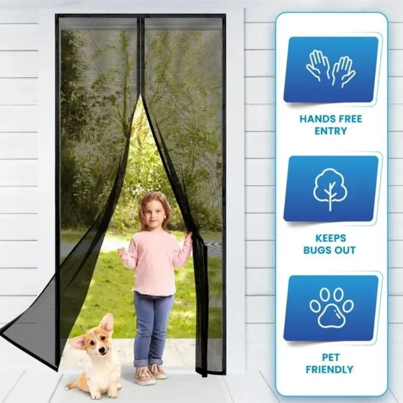 Hands-Free Retractable Magnetic Door Mesh | Magic Mesh Screen Door with Magnetic Closure | Random Colors - Image 4