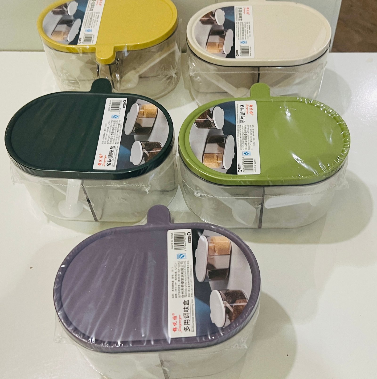4 Compartments Spice Box | Masala Storage Box | Plastic Kitchen Organizer | Leak-Proof & Reusable - Image 3