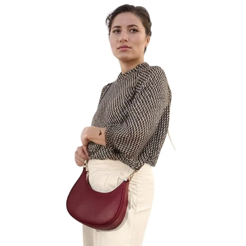 Maroon Luxury Fashion Hand Bag for Girls & Ladies | Stylish Shoulder & Crossbody Bag | Long Strap - Image 4