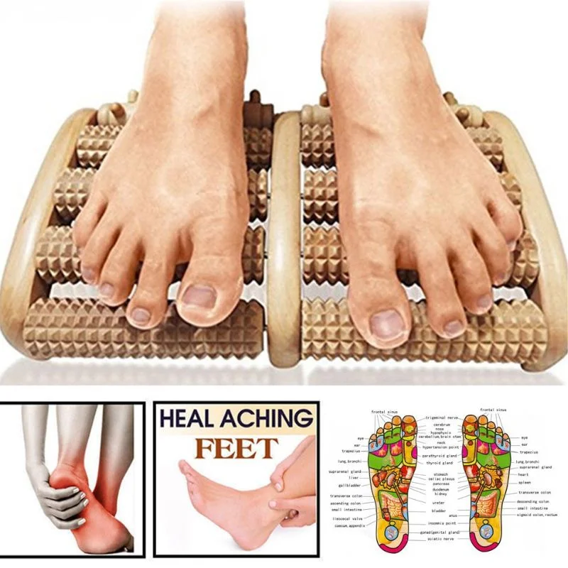 Wooden Foot Roller Massager | Manual Reflexology Therapy Tool for Pain Relief, Stress Relaxation & Foot Care - Image 4