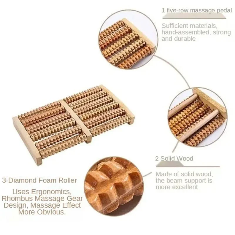 Wooden Foot Roller Massager | Manual Reflexology Therapy Tool for Pain Relief, Stress Relaxation & Foot Care - Image 7