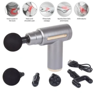Deep Tissue Muscle Massage Gun | Fascia Relaxation Massage Gun with 6 Speed Levels & 4 Massage Heads | Random Color
