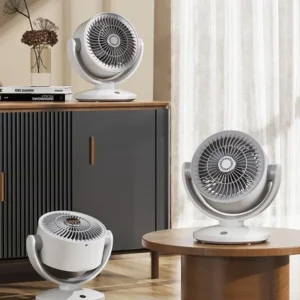 Oscillating Desktop Circulating Fan FT-905 | Rechargeable Mini Table Fan with LED Display & 3 Speeds
