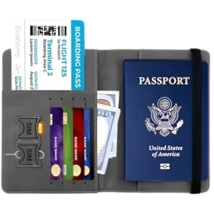 RFID Blocking Passport Wallet | PU Leather Travel Document Holder with Card & Cash Pockets | Random Color
