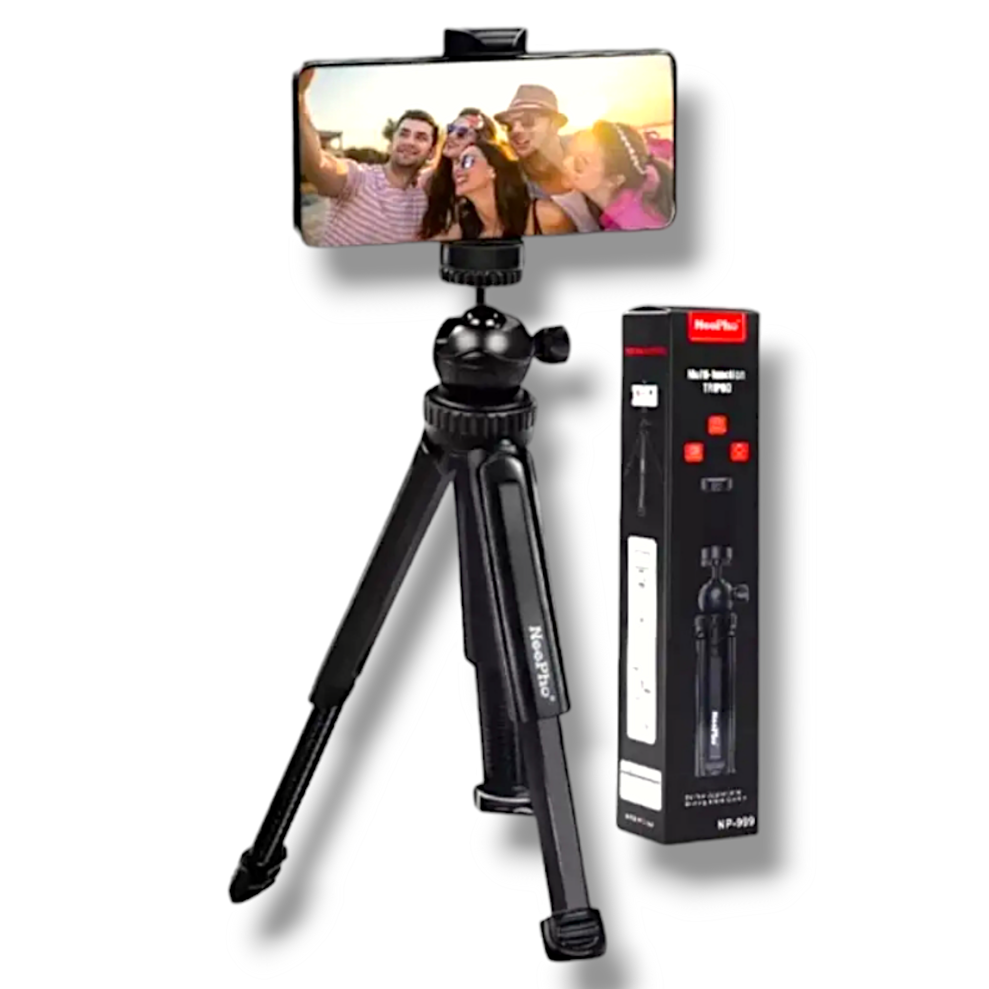 Nepho NP-999 2-in-1 Tripod & Extendable Selfie Stick | Adjustable Height, Universal Smartphone & Camera Mount | Portable Photography Stand - Image 3