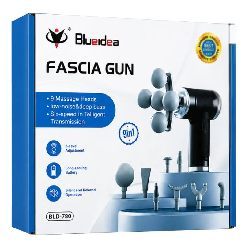 Five Head Massage Gun | Rechargeable Deep Tissue Muscle Massager | 9 Massage Heads | 6 Speed Levels | Model BLD-780 | Random color - Image 4