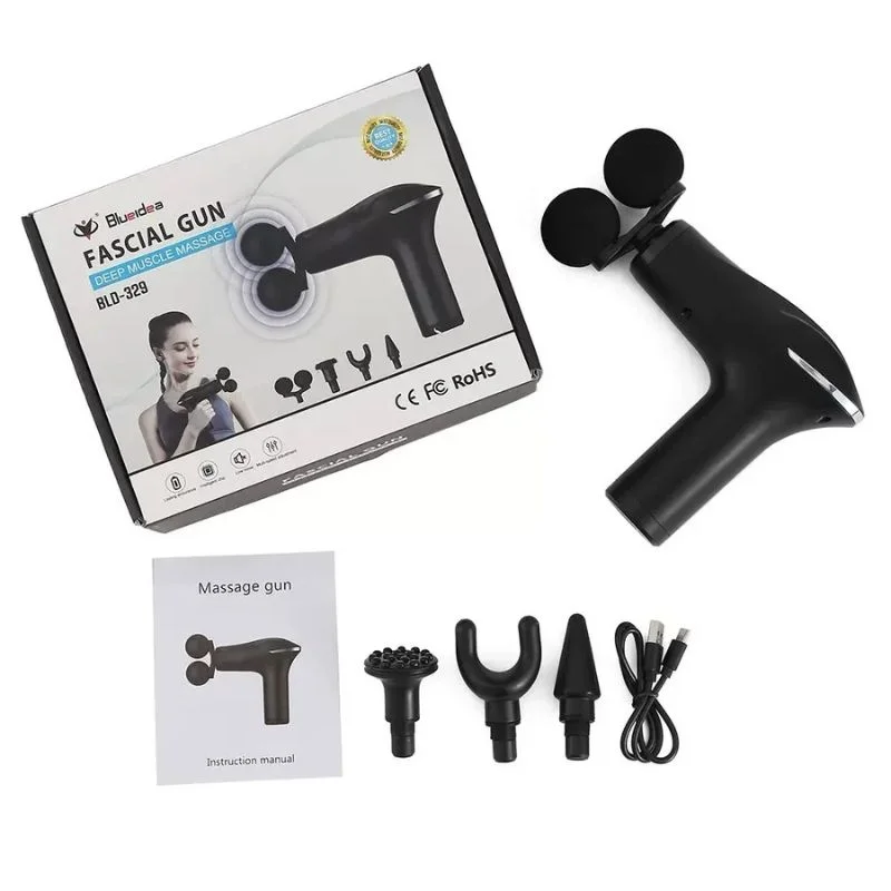 Fascial Tissue Massage Gun | Model BLD-329 | Rechargeable Massage Gun | LCD Display | 4 Massage Heads for Muscle Recovery & Pain Relief - Image 7